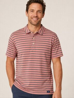 L.L.Bean Traditional Fit Striped Polo Shirt Coastal Preppy Cotton Stretch